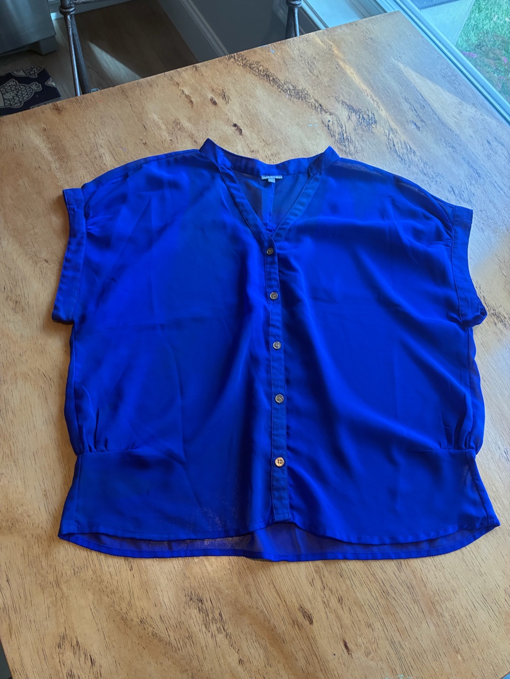 Charlotte Russe Royal Blue Button-Front Blouse